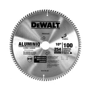Disco de SIerra 10" 100T Aluminio DeWalt