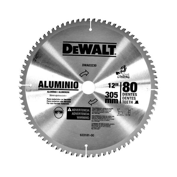 Disco de Sierra 12" para Aluminio DeWalt