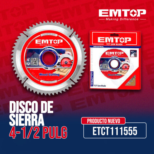 Disco De Sierra 4 ½” Para Madera Emtop