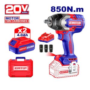 Pistola de Impacto 1 2 20V Brushless 850Nm